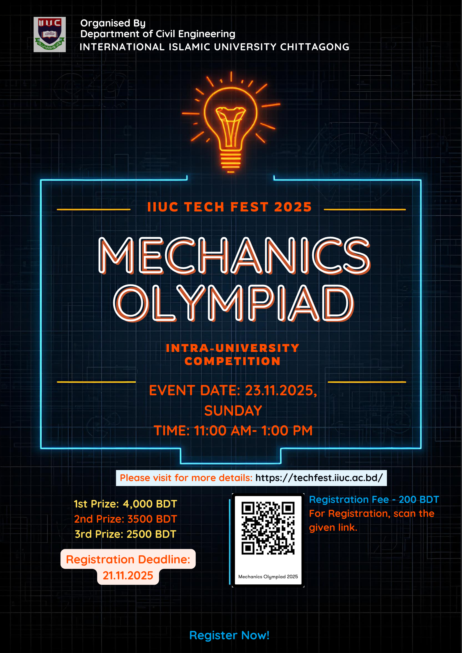Intra-University Mechanics Olympiad Flyer